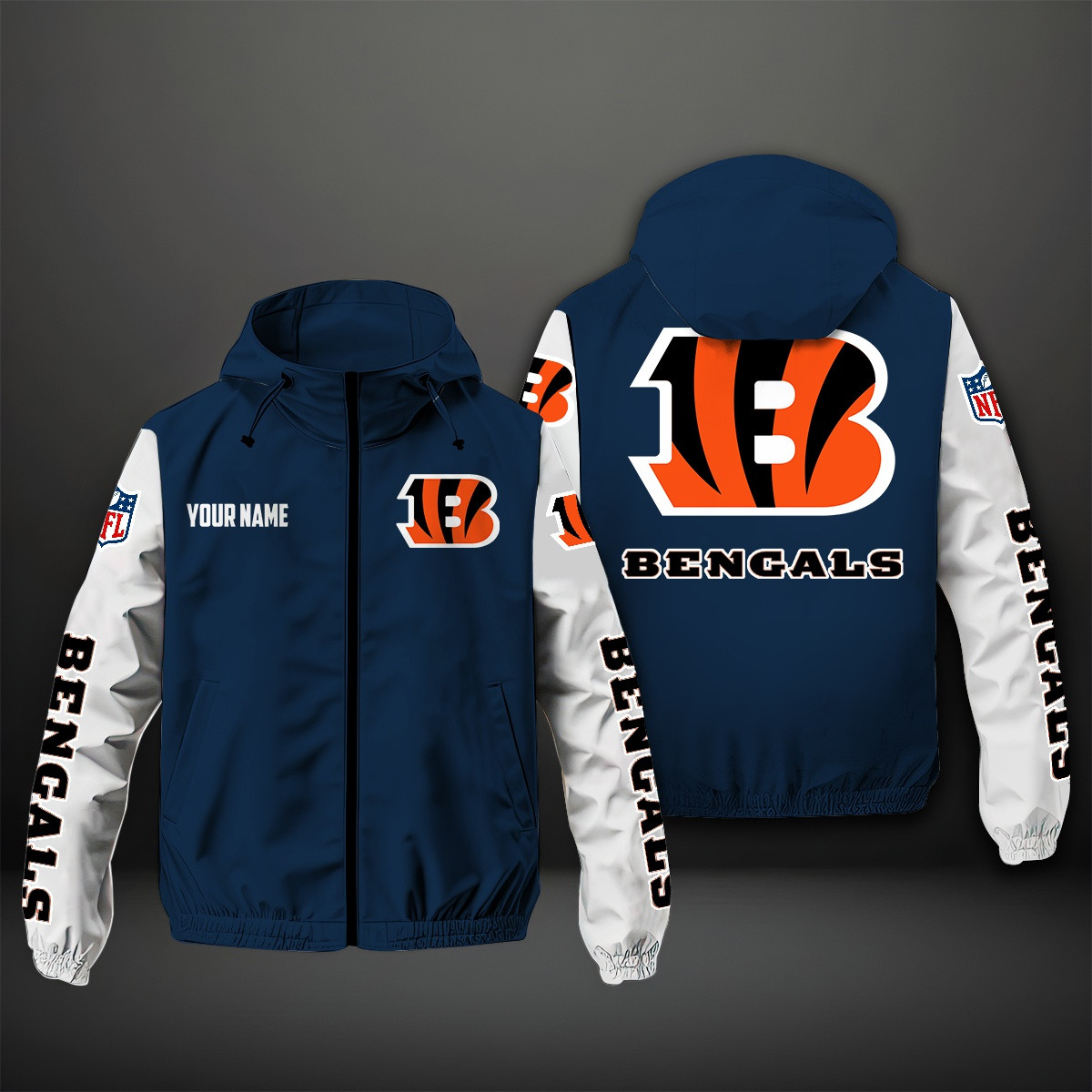 Cincinnati Bengals NFL Personalized Windbreaker Jacket For Fan