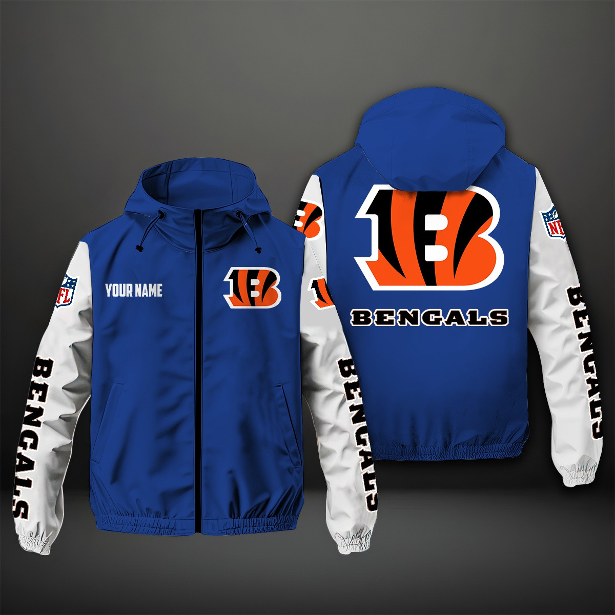 Cincinnati Bengals NFL Personalized Windbreaker Jacket For Fan