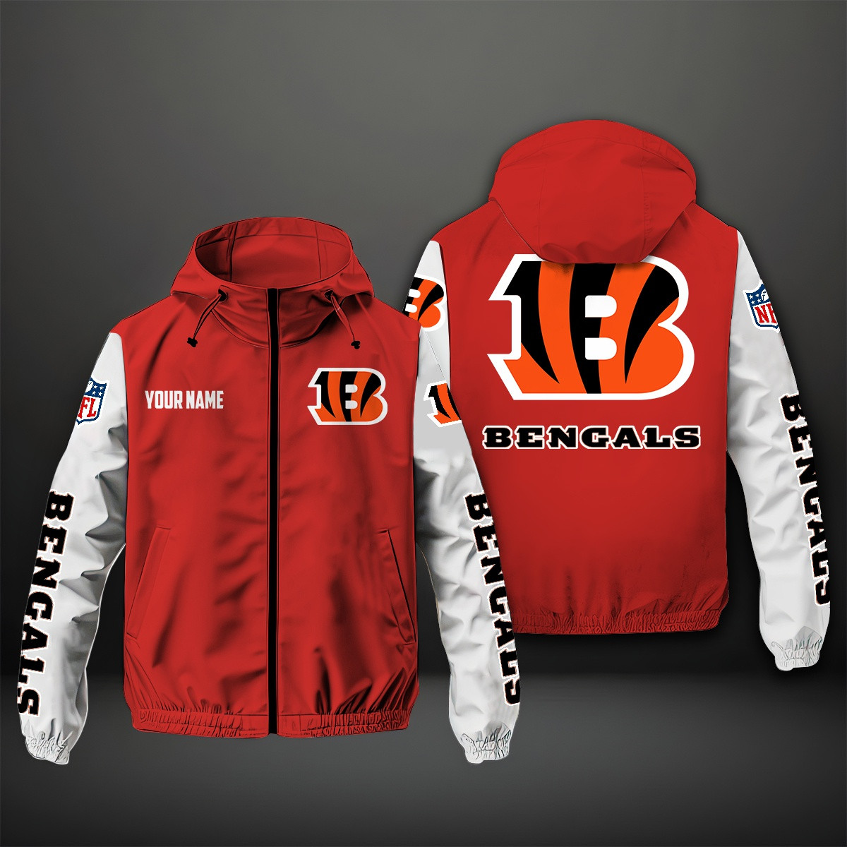 Cincinnati Bengals NFL Personalized Windbreaker Jacket For Fan