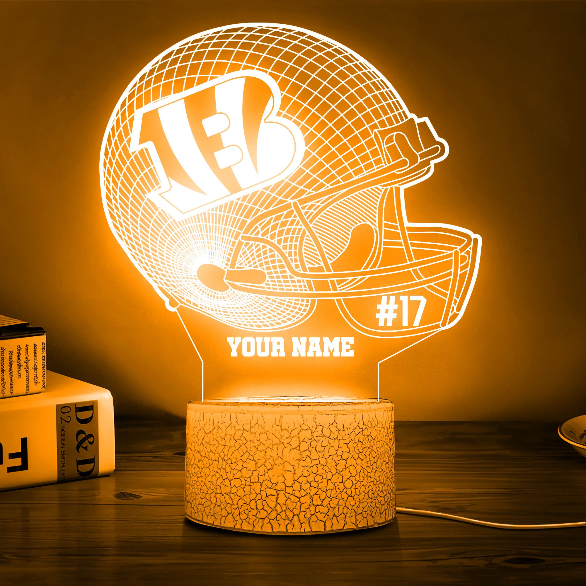 Cincinnati Bengals Team 3D Led Lamp Custom Name And Year, Sport Lamp, Home Decor 