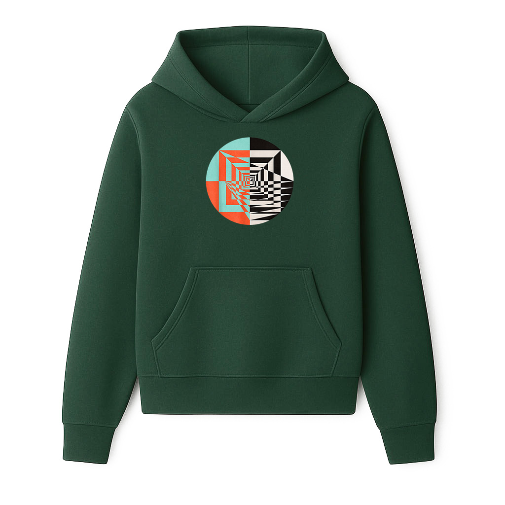 Circle Abstract Graphic Geometric Shapes Hoodie - Image 3