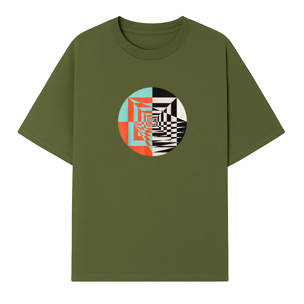 Circle Abstract Graphic Geometric Shapes T-Shirt - Image 3