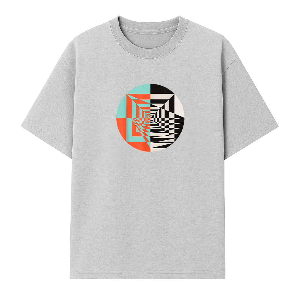 Circle Abstract Graphic Geometric Shapes T-Shirt - Image 4