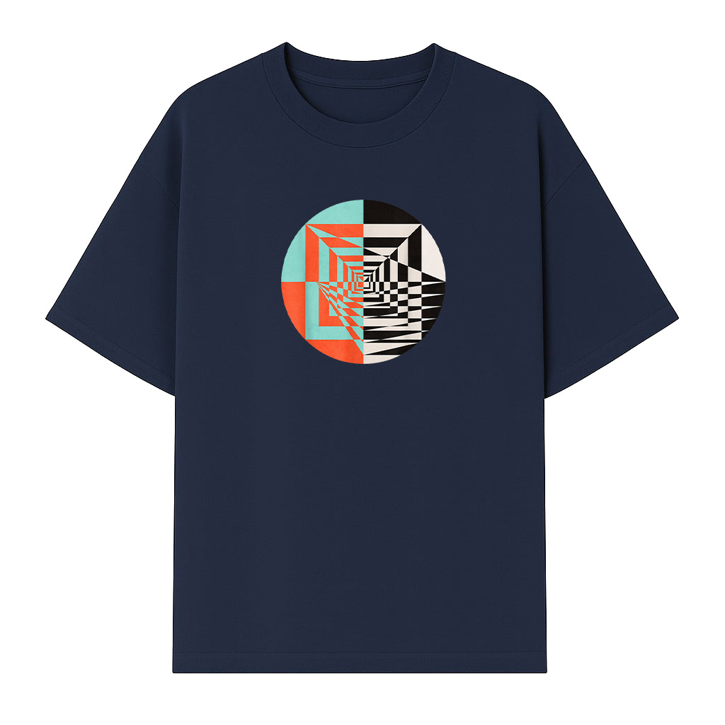 Circle Abstract Graphic Geometric Shapes T-Shirt - Image 5