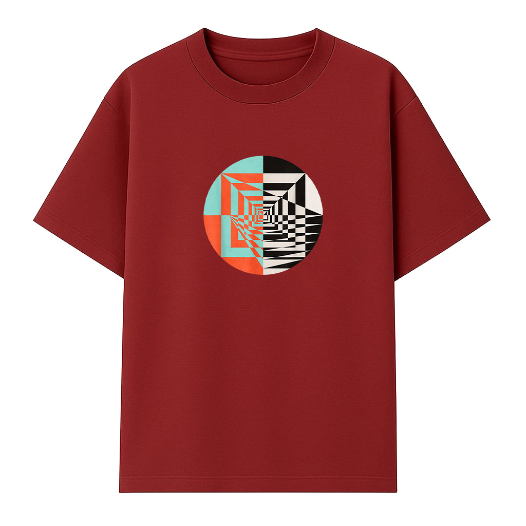 Circle Abstract Graphic Geometric Shapes T-Shirt - Image 6