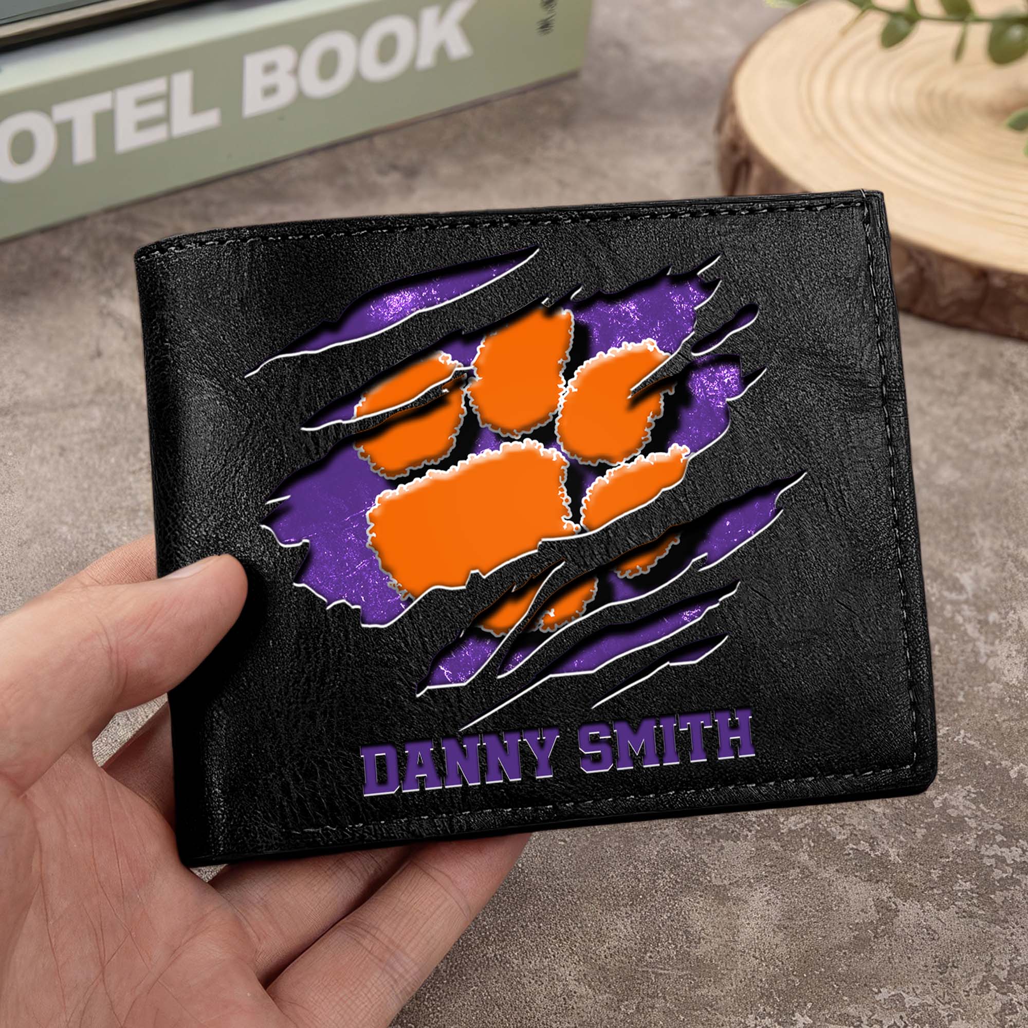 Clemson Tigers Men Wallet Custom Your Name, Football Team Men Wallet For Fans, Gifts For Football Lovers