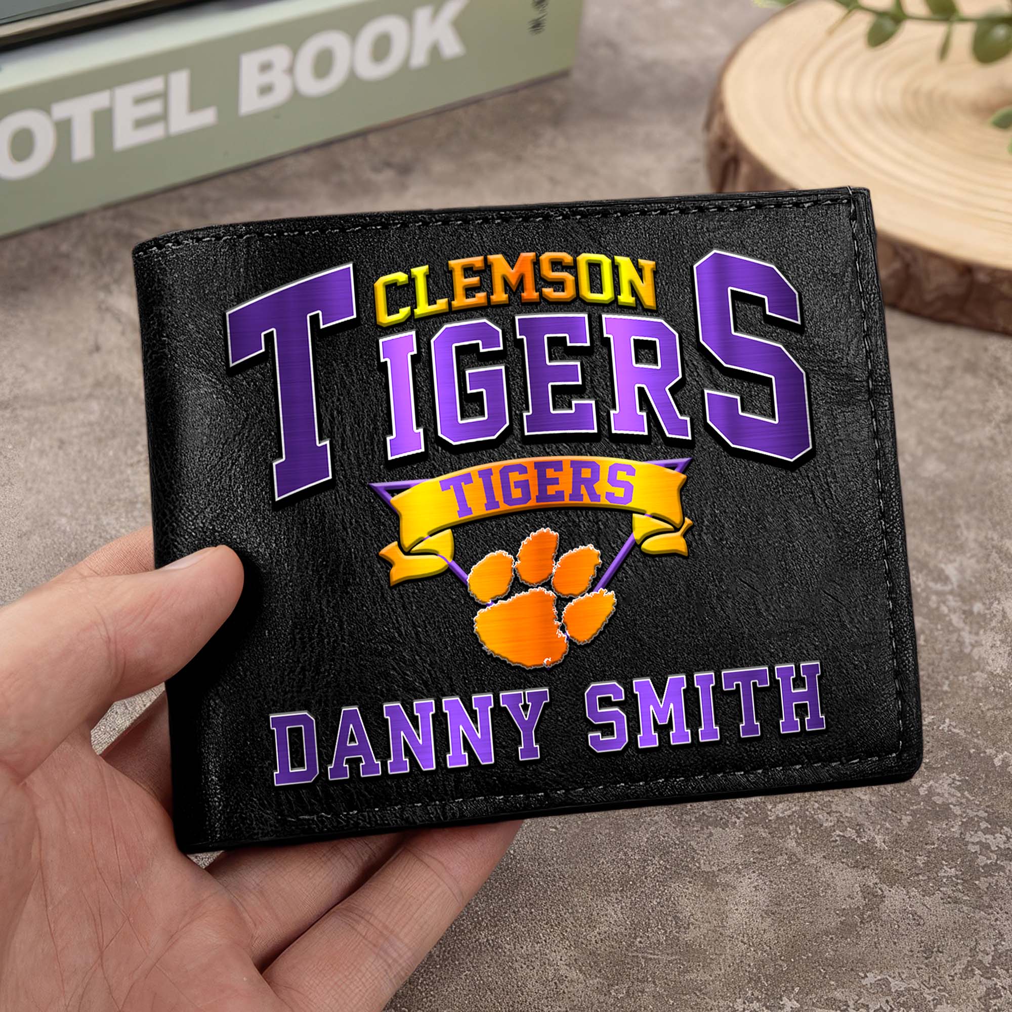Clemson Tigers Men Wallet Custom Your Name, Football Team Men Wallet For Fans, Gifts For Football Lovers