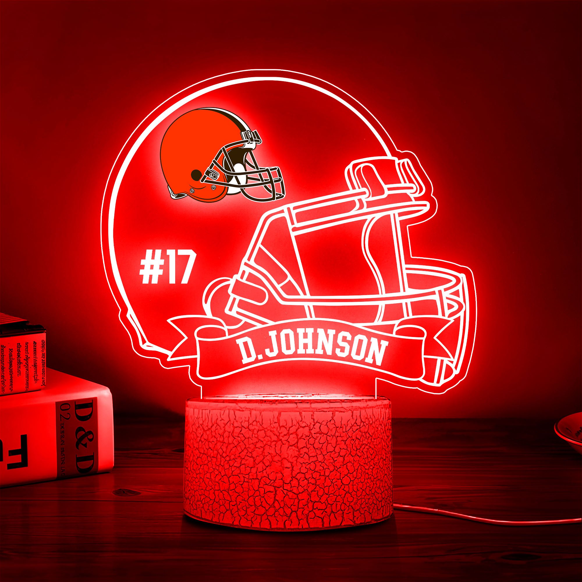 Cleveland Browns 3D Led Lamp Custom Name And Number, Sport Lamp, Home Decor 