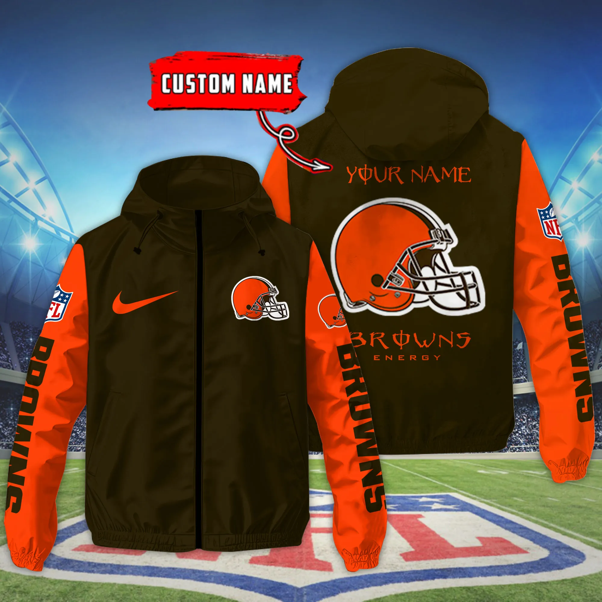 Cleveland Browns NFL Personalized Style Windbreaker Jacket For Fans