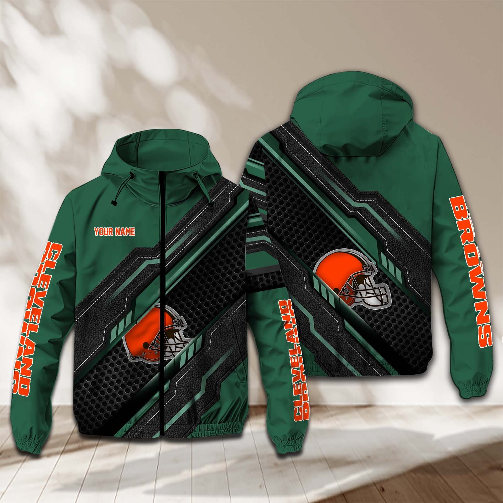 Cleveland Browns NFL Personalized Windbreaker Jacket For Fan