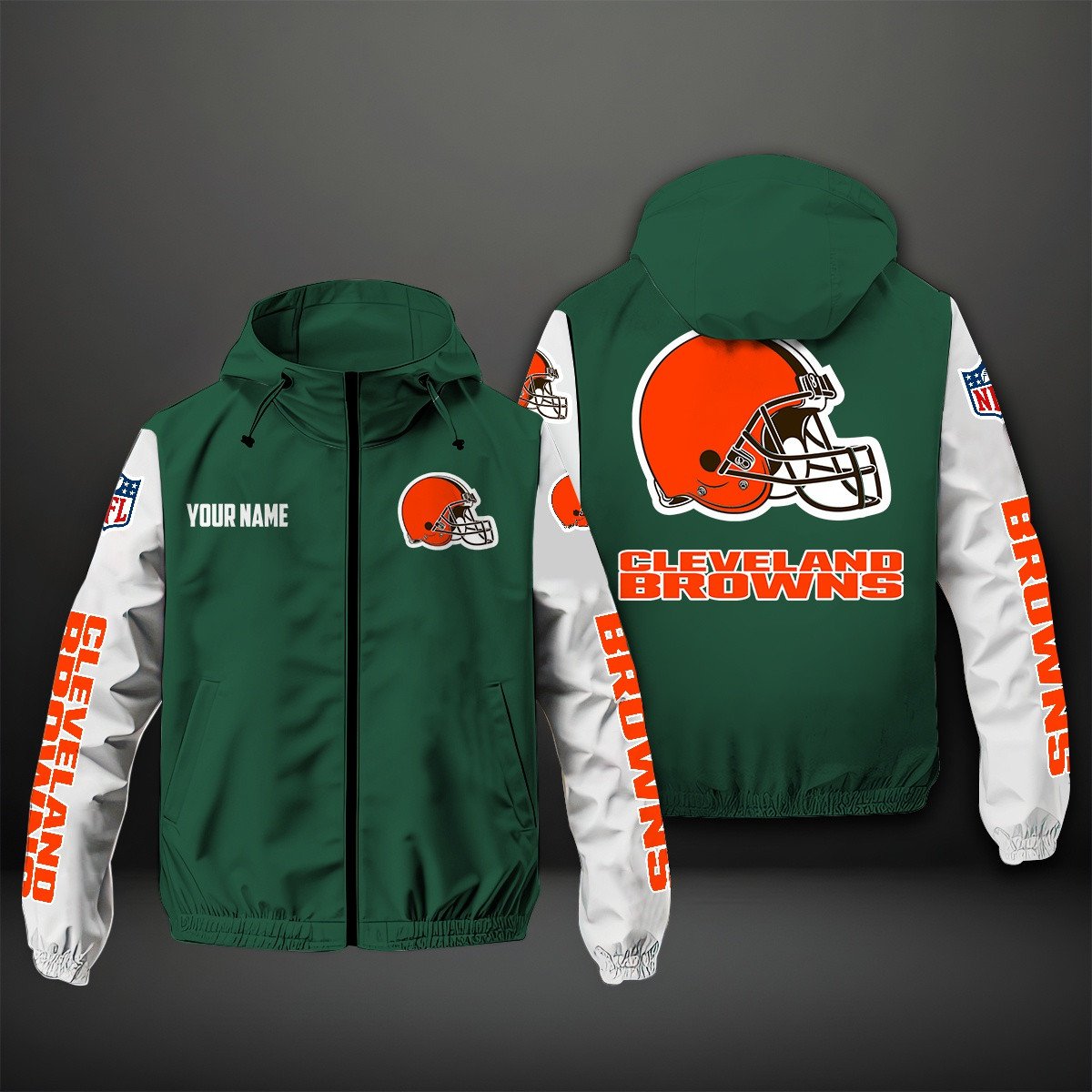 Cleveland Browns NFL Personalized Windbreaker Jacket For Fan