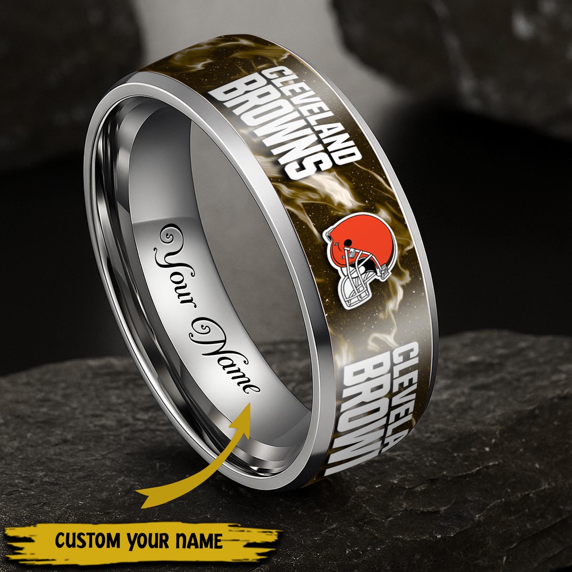 Cleveland Browns Stainless Steel Rings Comes With Box 2025 Versions, Gifts For Fan