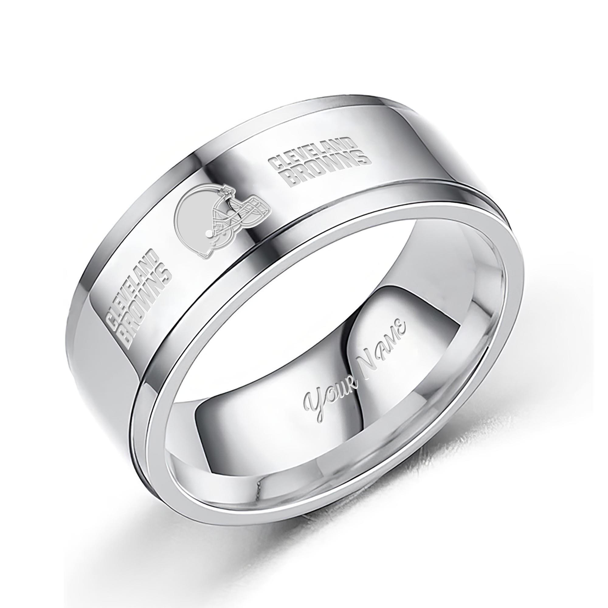 Cleveland Browns Stainless Steel Rings Comes With Box Custom Your Name 2025 Versions, Gifts For Fan