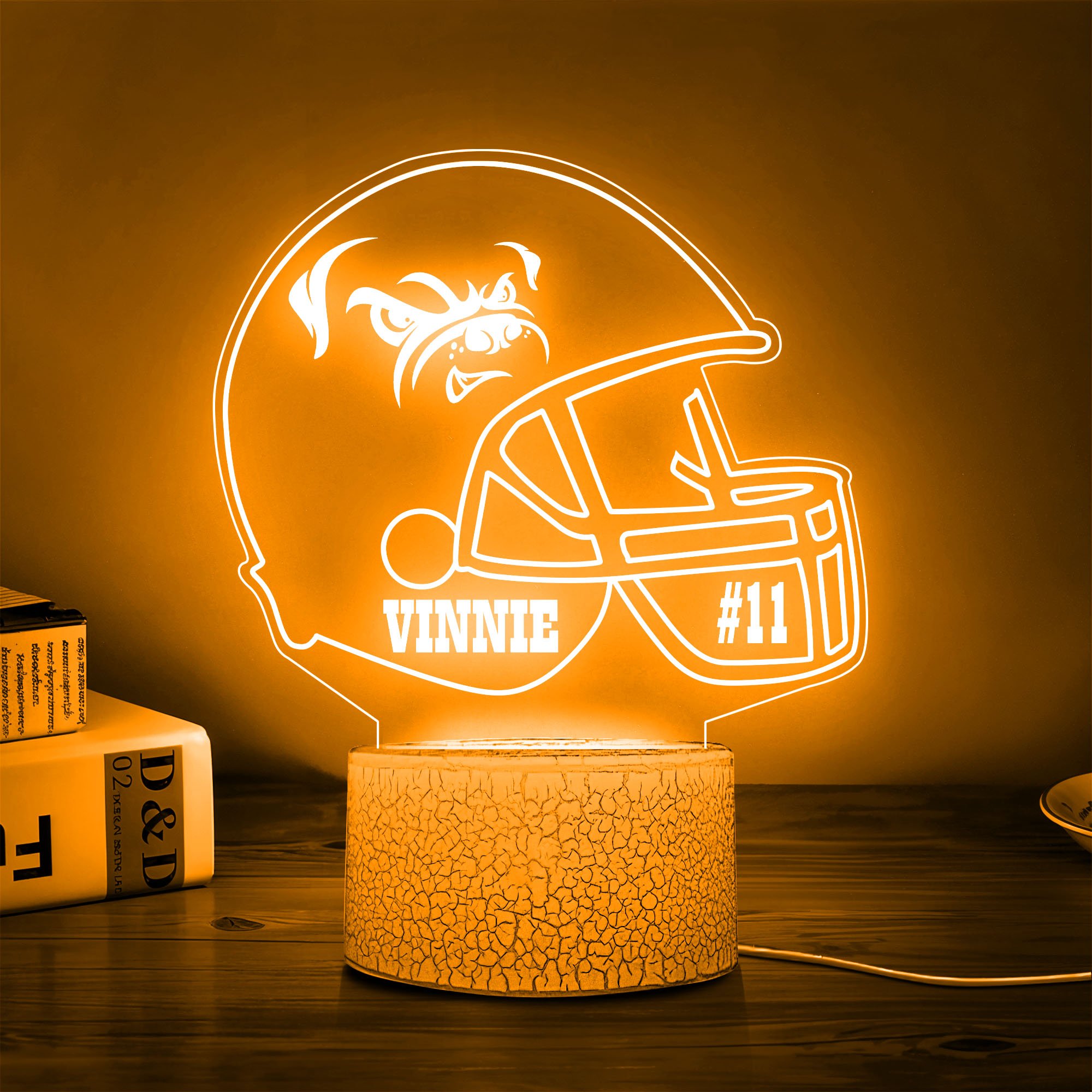 Cleveland Browns Team 3D Led Lamp Custom Number And Name, Led Lamp For Sport Fans 