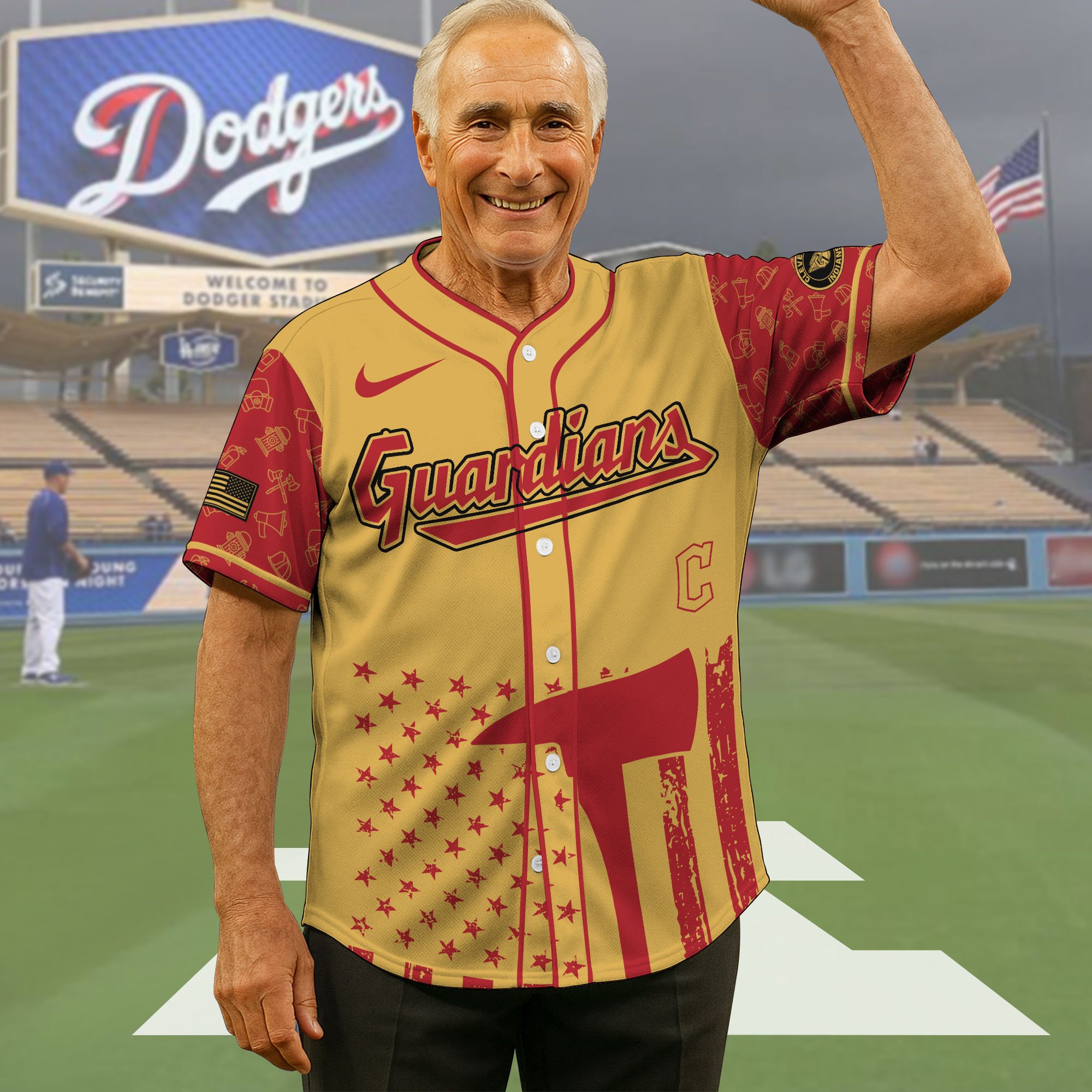Cleveland Guardians Baseball Shirt X Firefighter Appreciation Night Jersey Editions Limited 2025, Baseball Shirt For Sport Fan, Sport Gifts