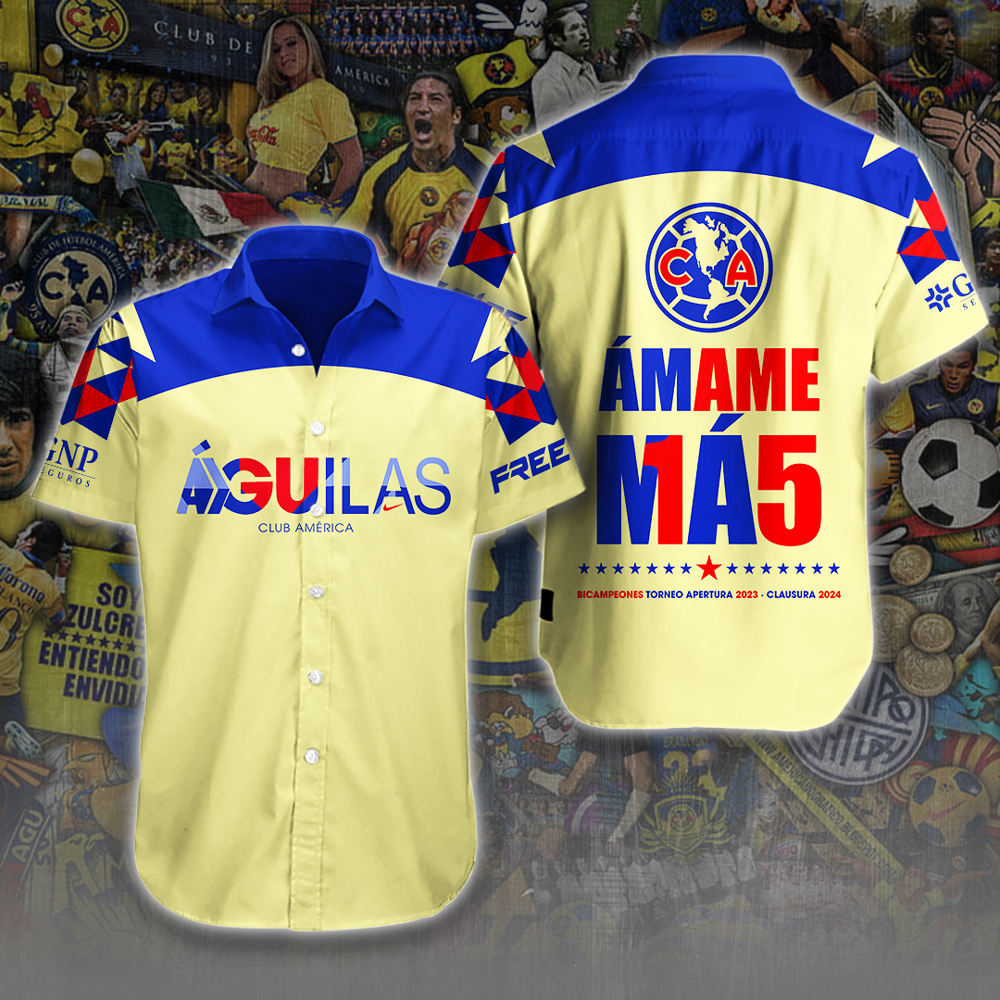 Club Amrica Liga MX Hawaiian Shirt Gifts For Fans