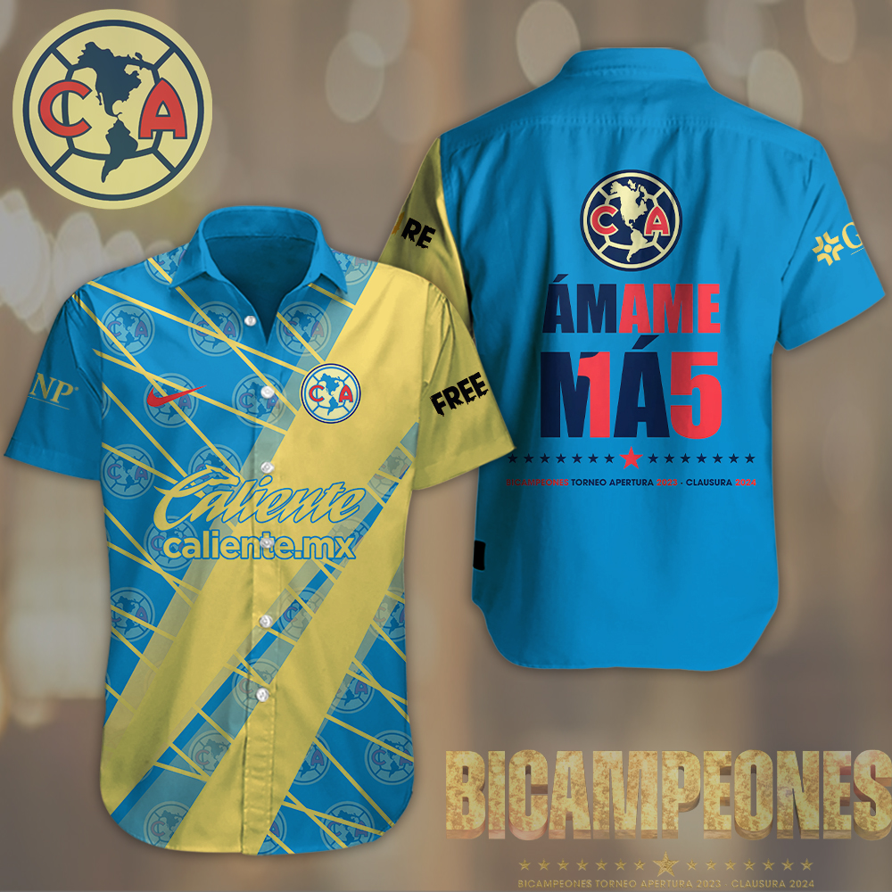 Club Amrica Liga MX Hawaiian Shirt Gifts For Fans