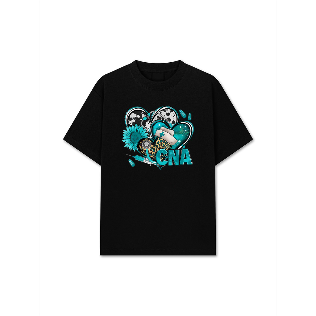 CNA Heart Teal Sunflower Cervical Cancer Awareness Warrior T-Shirt