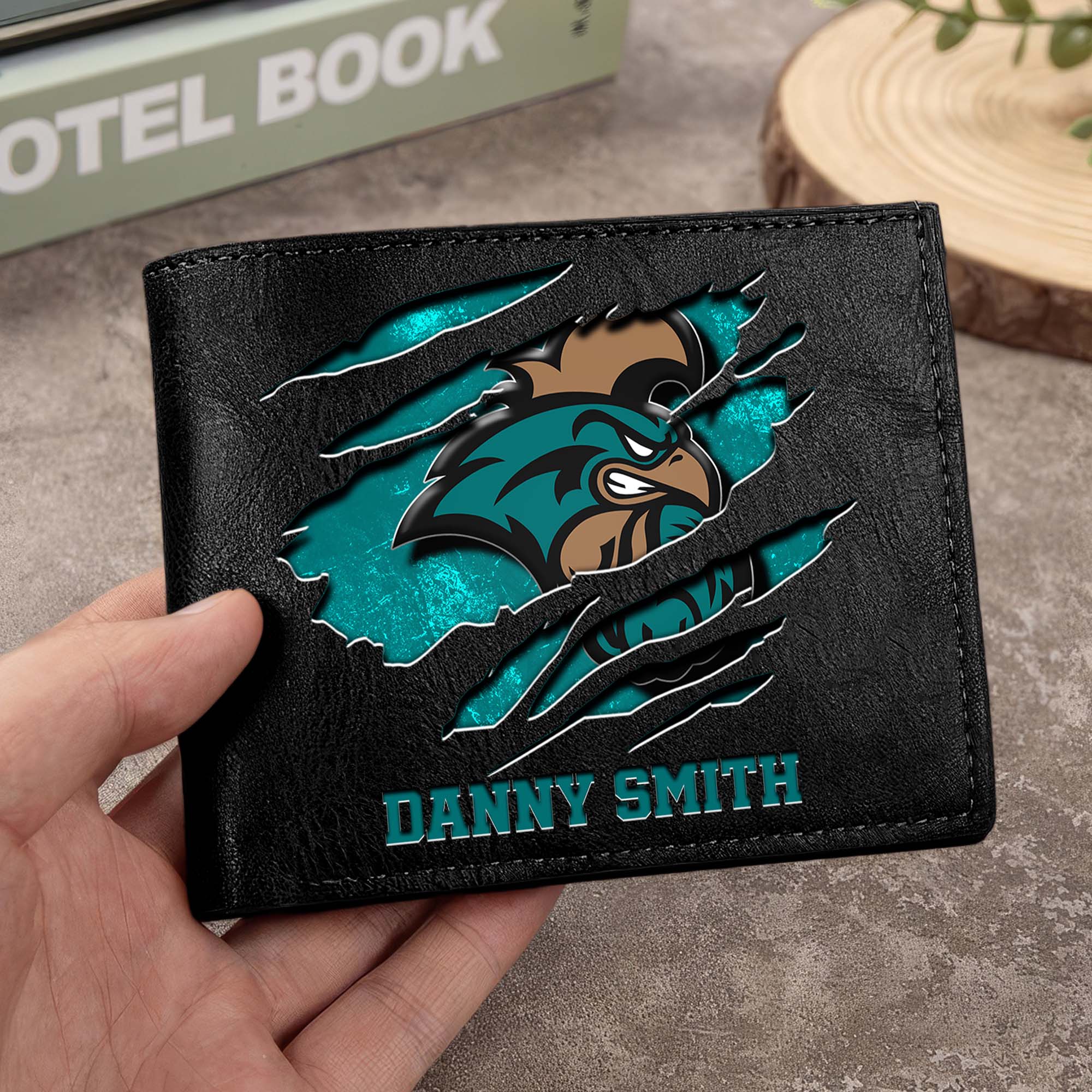 Coastal Carolina Chanticleers Men Wallet Custom Your Name, Football Team Men Wallet For Fans, Gifts For Football Lovers