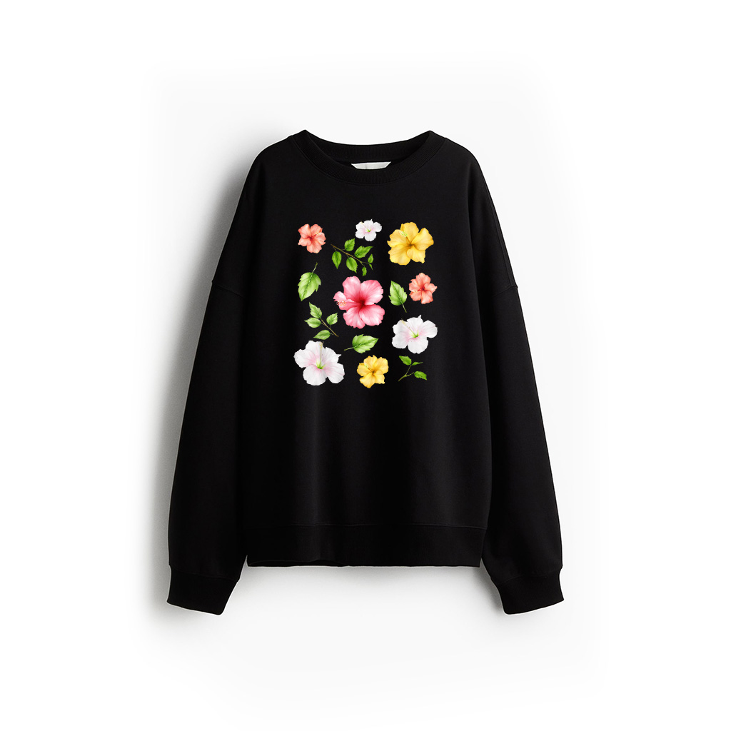 Coconut Girl Aesthetic Hibiscus Flowers Sweatshirt
