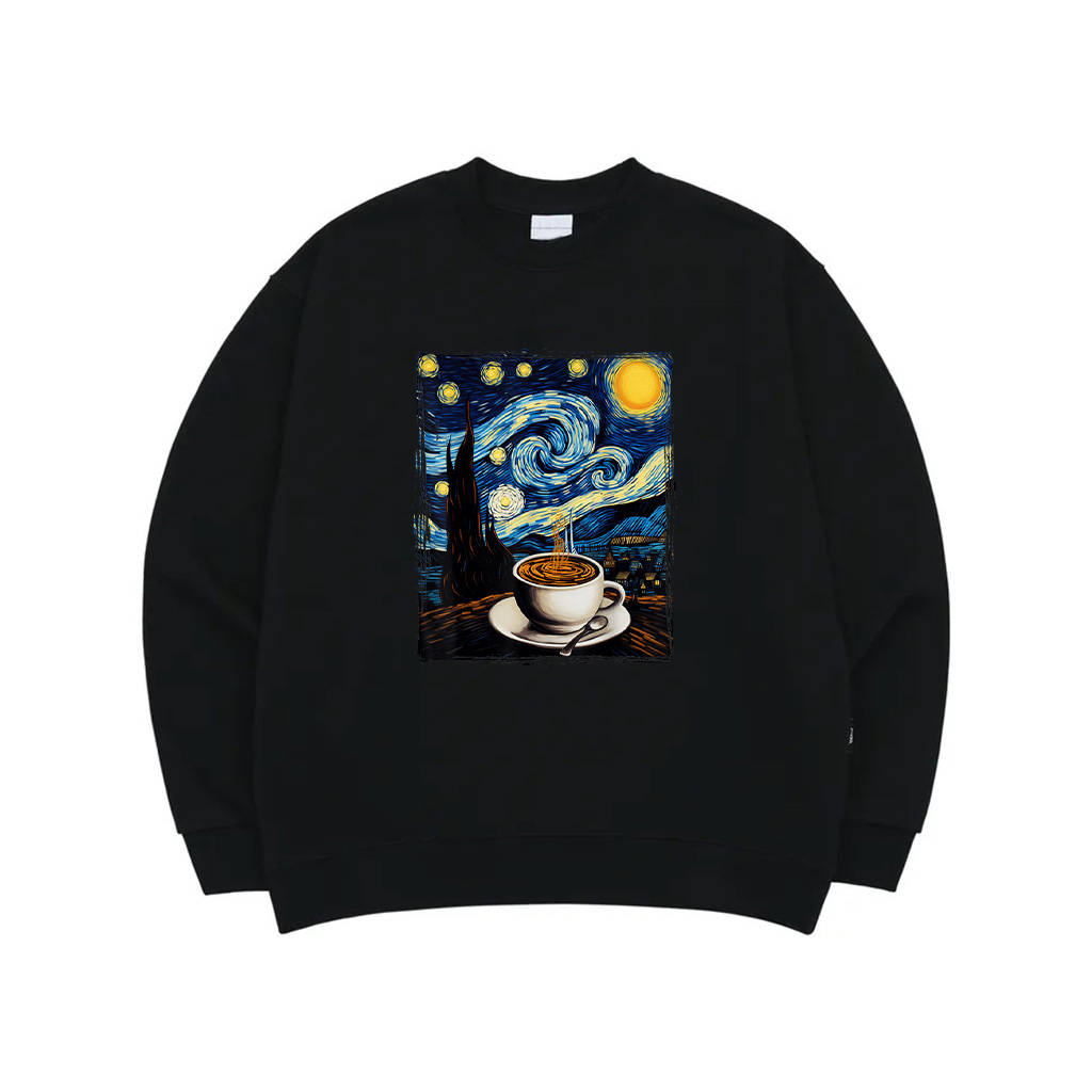 Coffee Lovers Art Van Gogh Funny Barista Espresso Coffee Sweatshirt