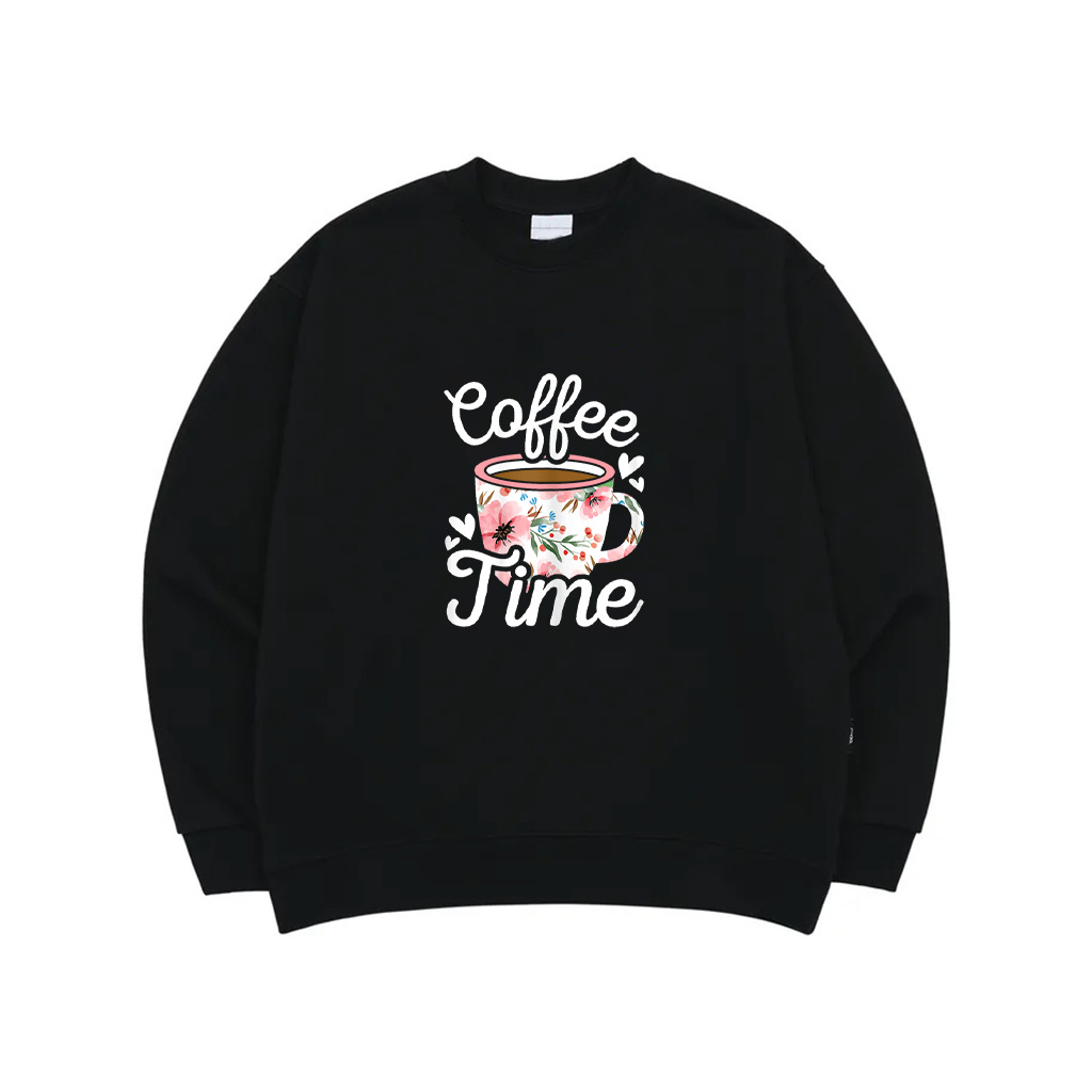 Coffee Time Cute Coffee Lover Women Girls Sweatshirt