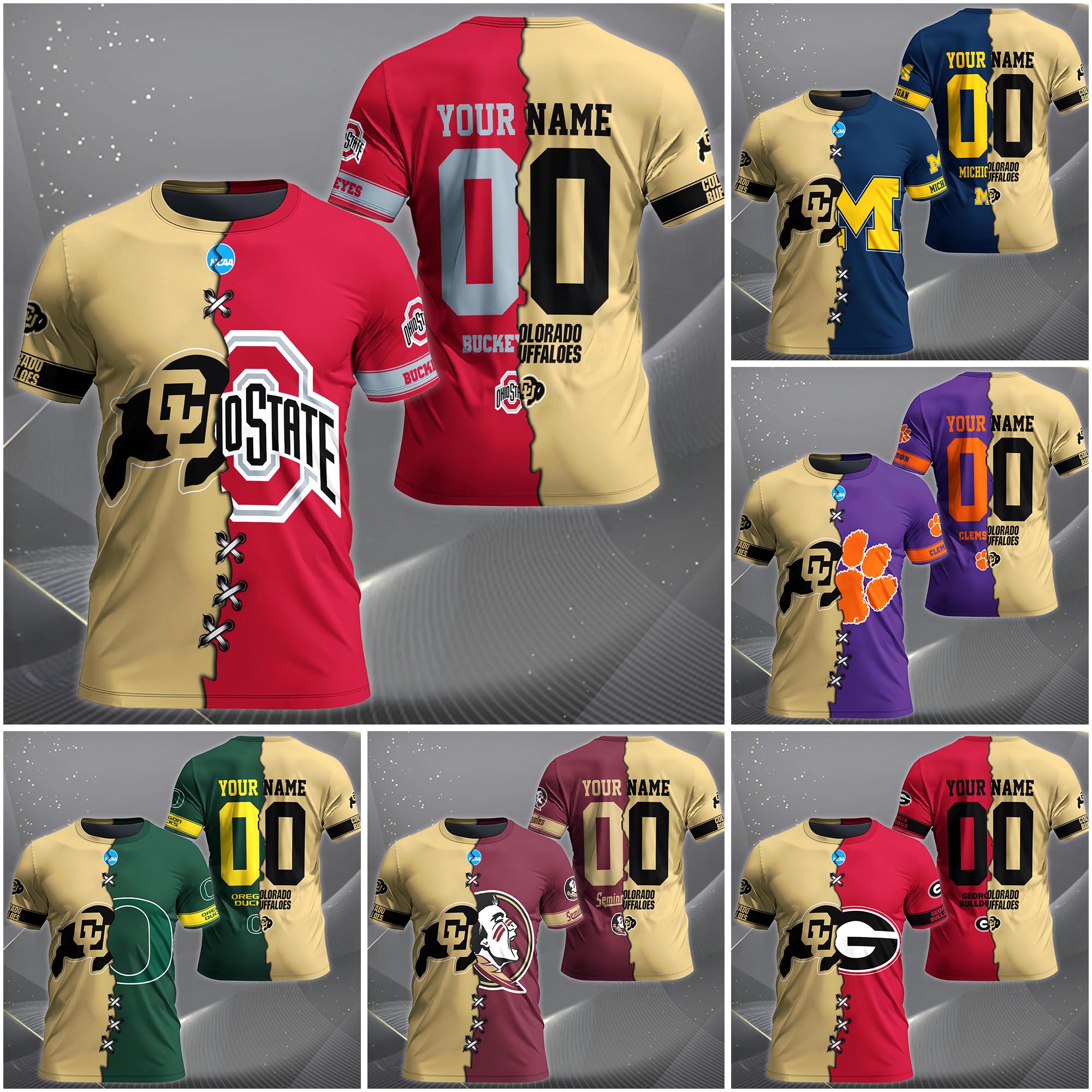 Colorado Buffaloes House Divided T-Shirt Custom Name 2025 Version, Year And Team, Sport Shirts For Fan