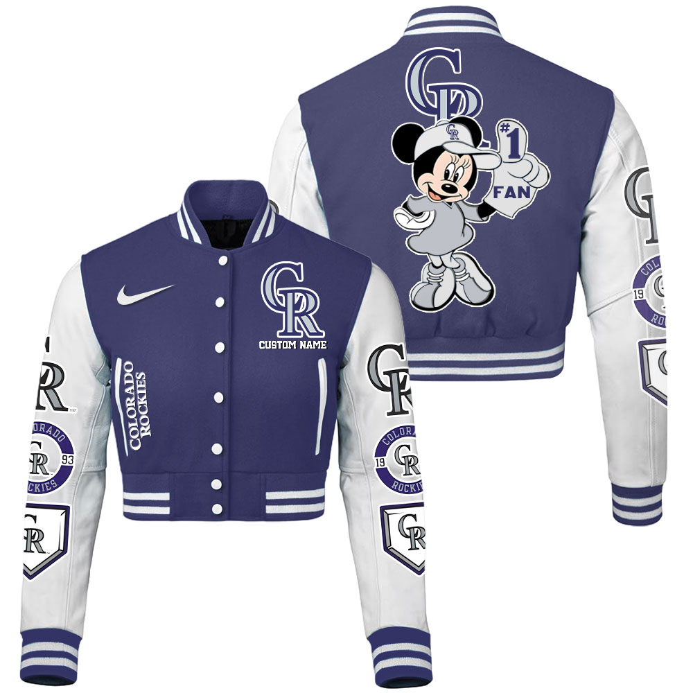 Colorado Rockies MLB Style Cropped Baseball Jacket For Fans