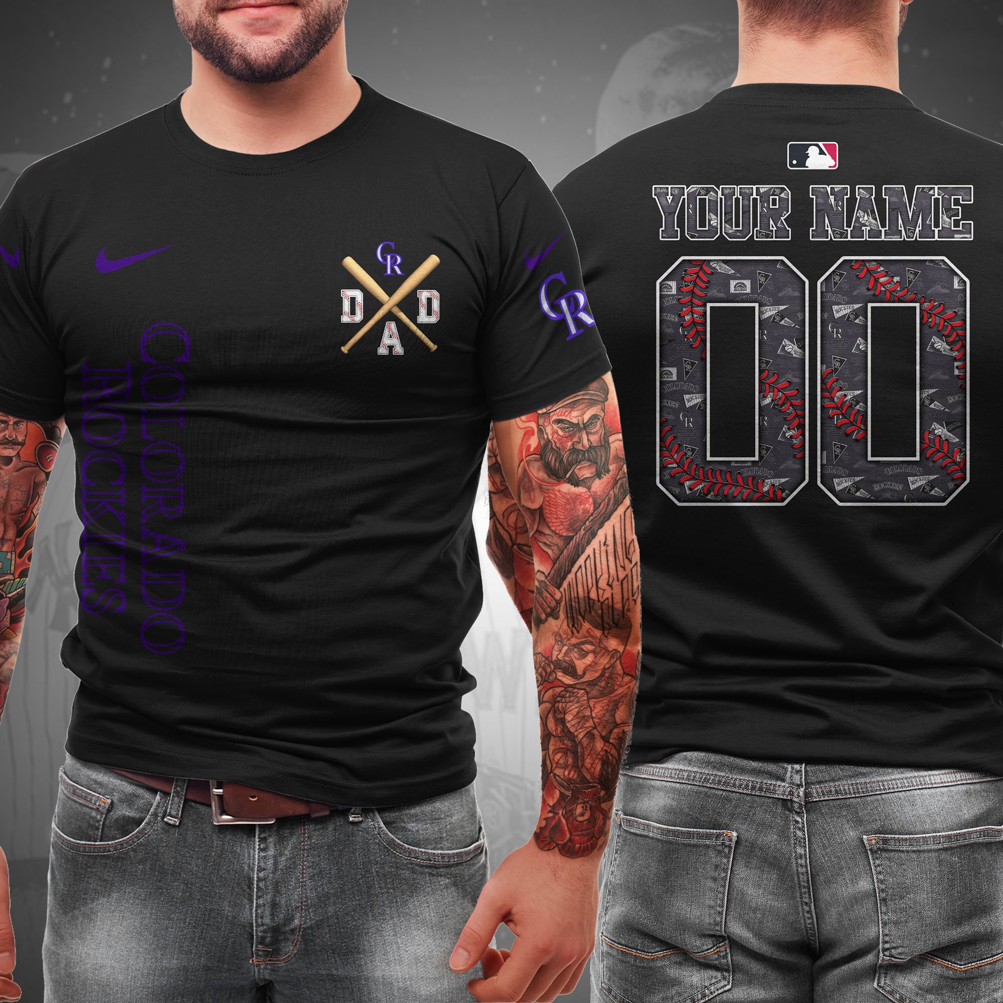 Colorado Rockies T-Shirt Custom Name And Number, Sport Team Shirt, Gifts For Dad 