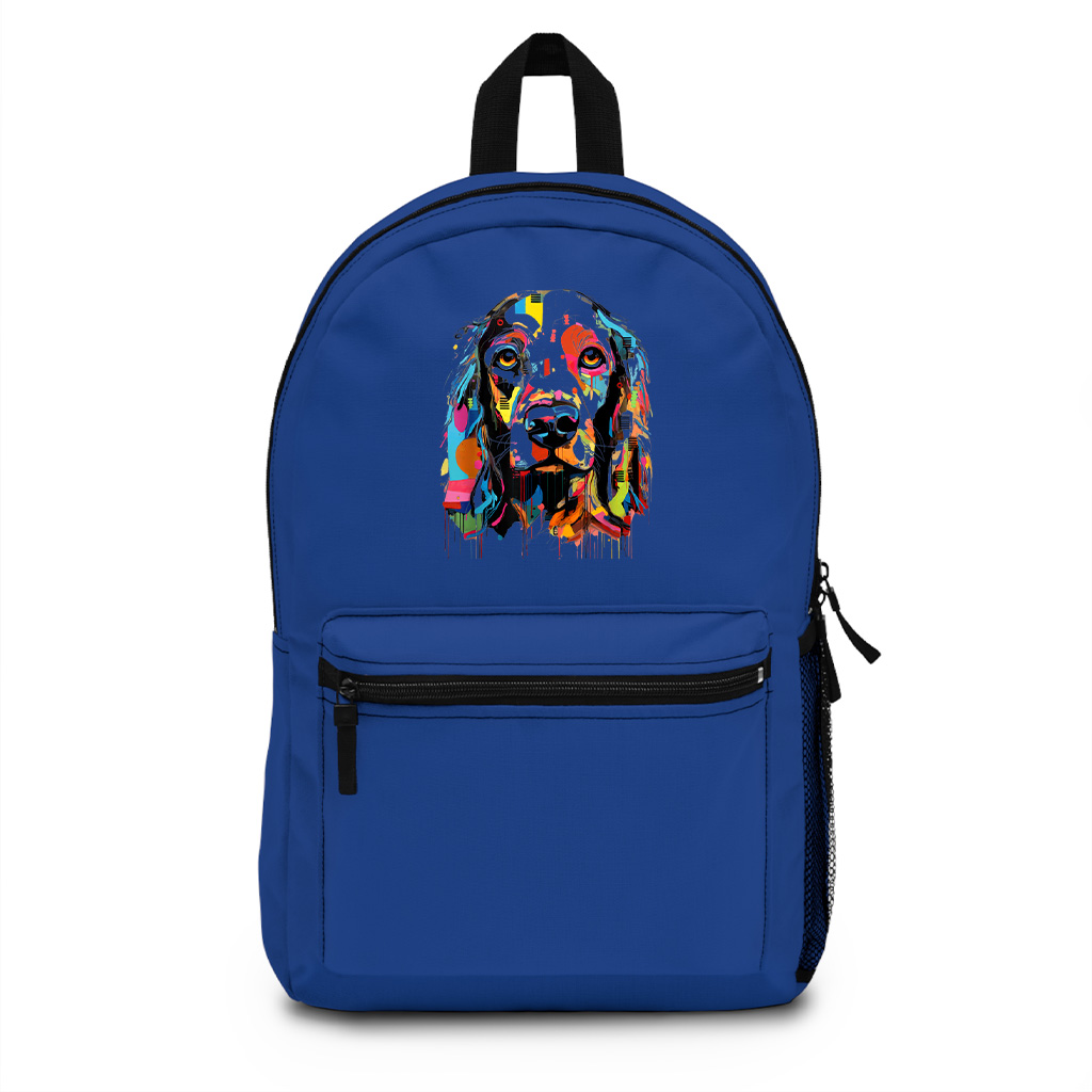 Colorful Abstract Dog Portrait Art Backpack - Image 3