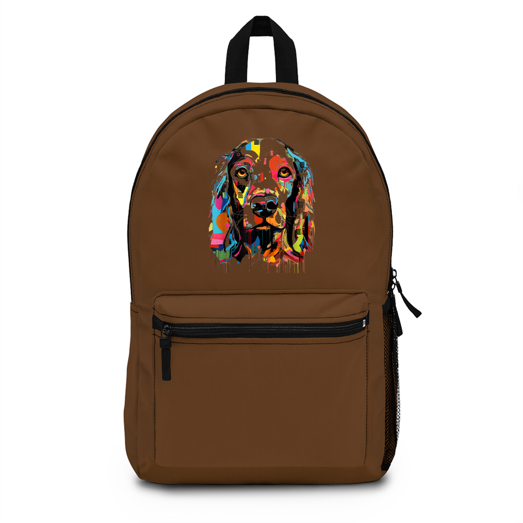 Colorful Abstract Dog Portrait Art Backpack - Image 4