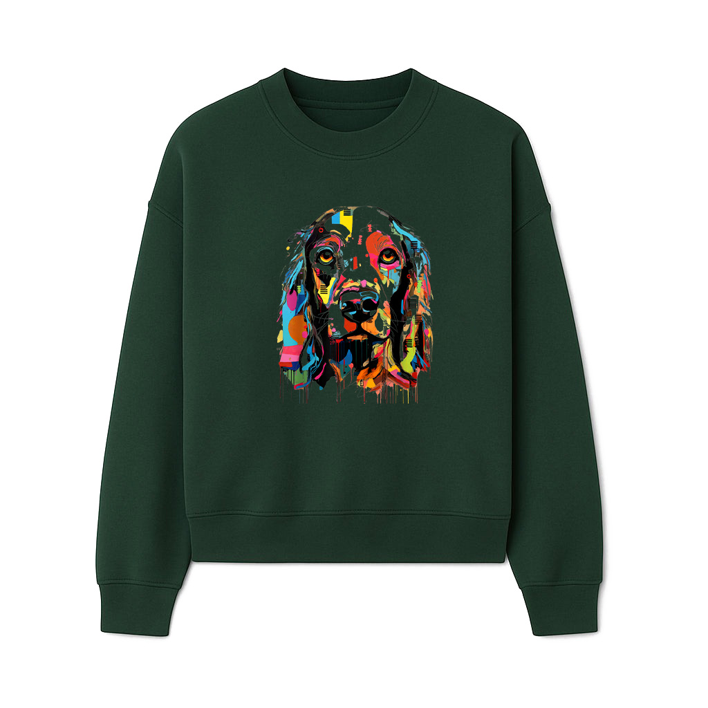 Colorful Abstract Dog Portrait Art Sweatshirts - Image 3