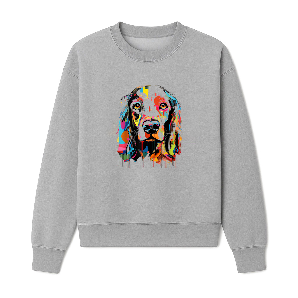 Colorful Abstract Dog Portrait Art Sweatshirts - Image 4