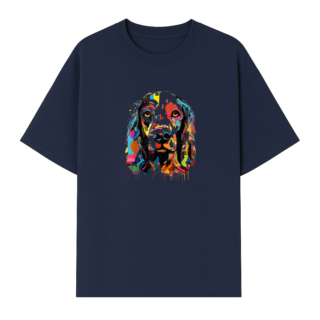 Colorful Abstract Dog Portrait Art T-Shirt - Image 5