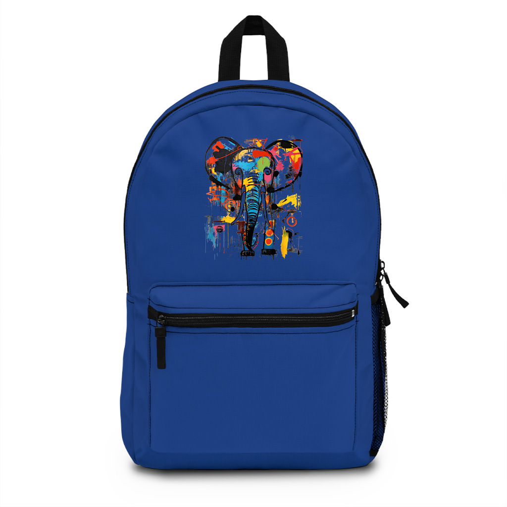 Colorful Abstract Elephant Graffiti Art Backpack - Image 3