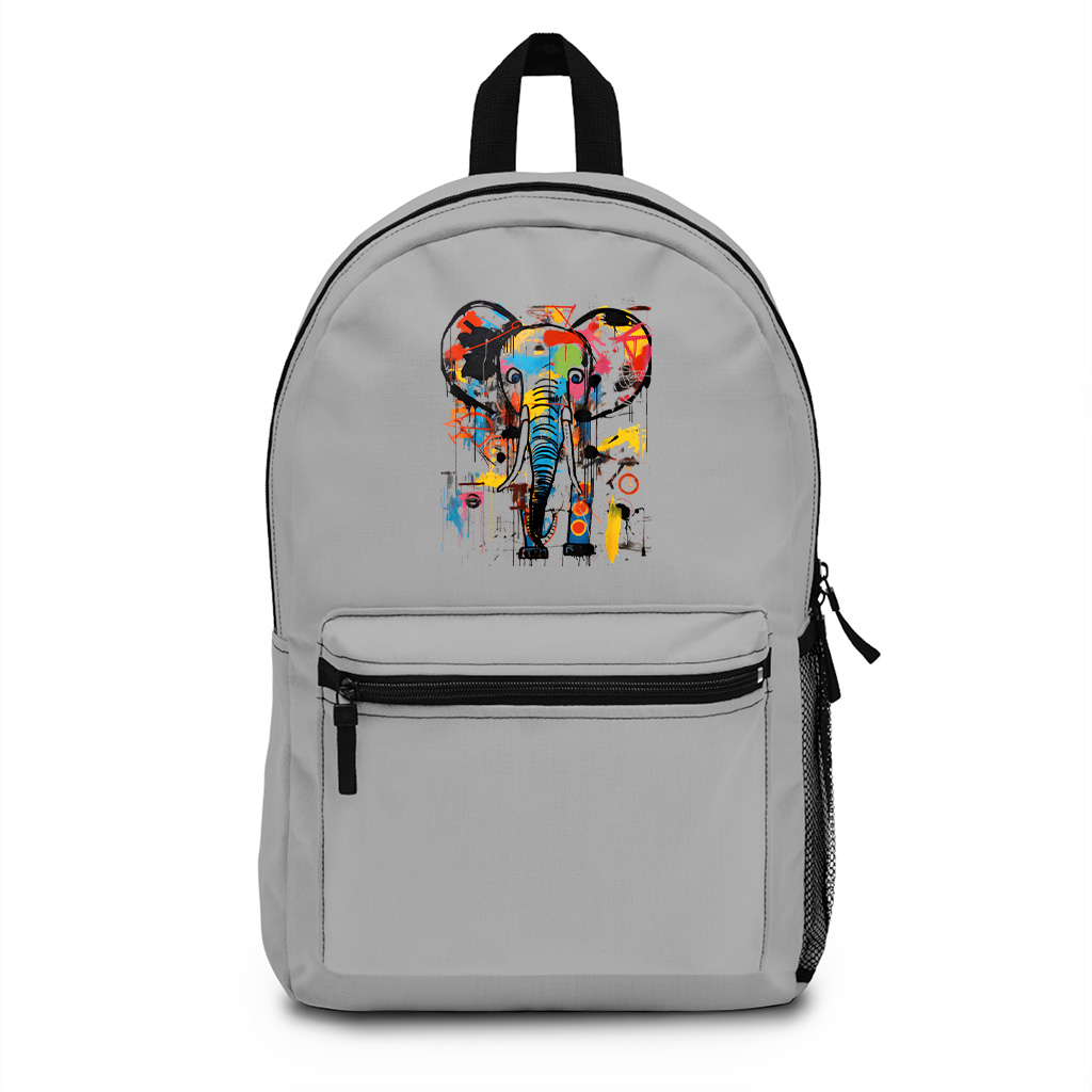 Colorful Abstract Elephant Graffiti Art Backpack - Image 5