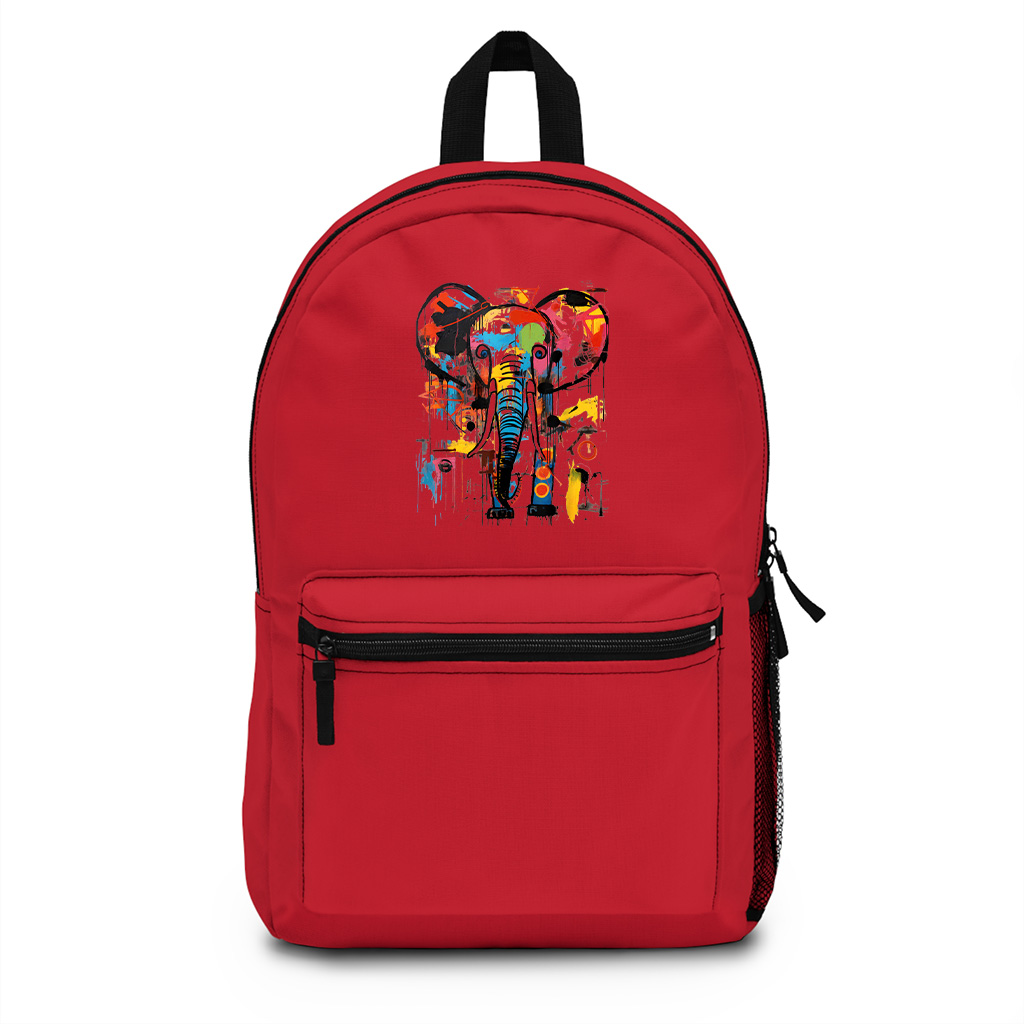Colorful Abstract Elephant Graffiti Art Backpack - Image 7