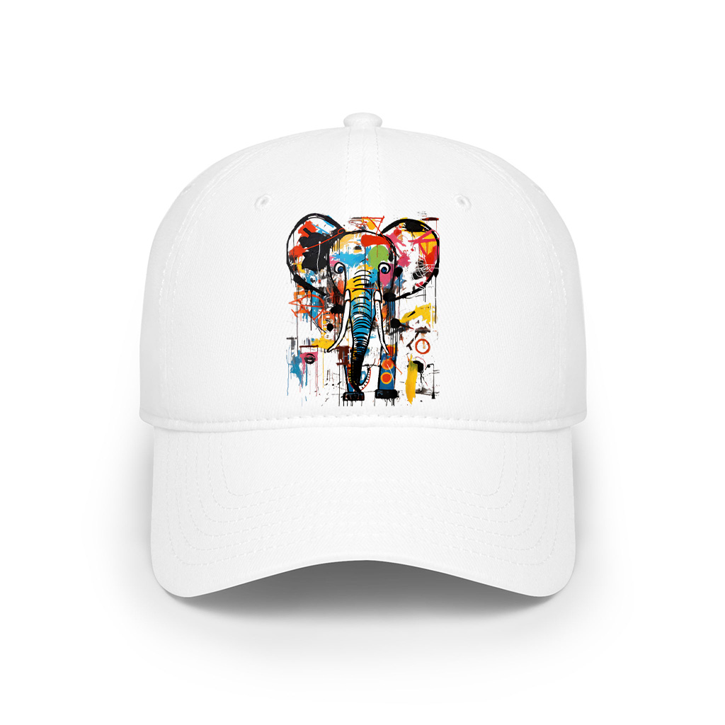 Colorful Abstract Elephant Graffiti Art Cap