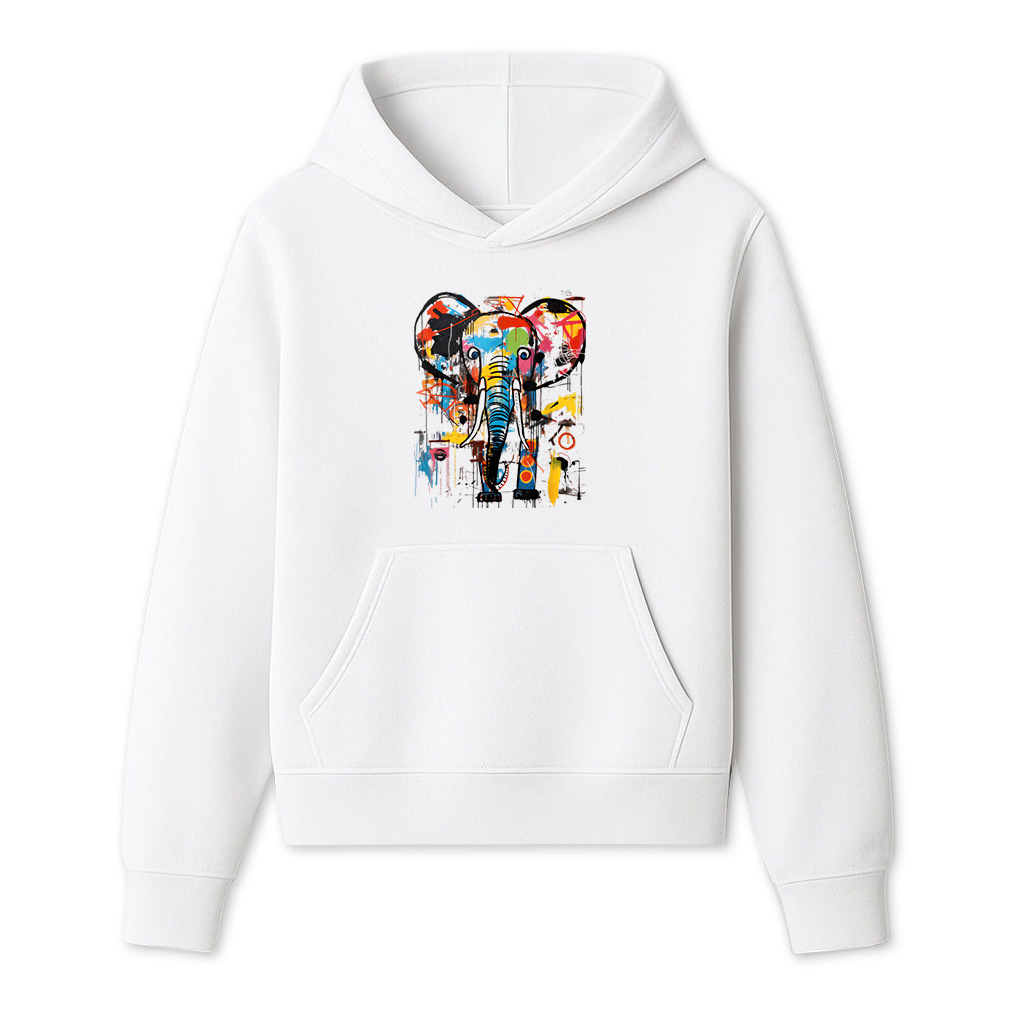 Colorful Abstract Elephant Graffiti Art Hoodie