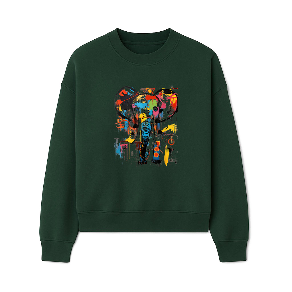 Colorful Abstract Elephant Graffiti Art Sweatshirts - Image 3