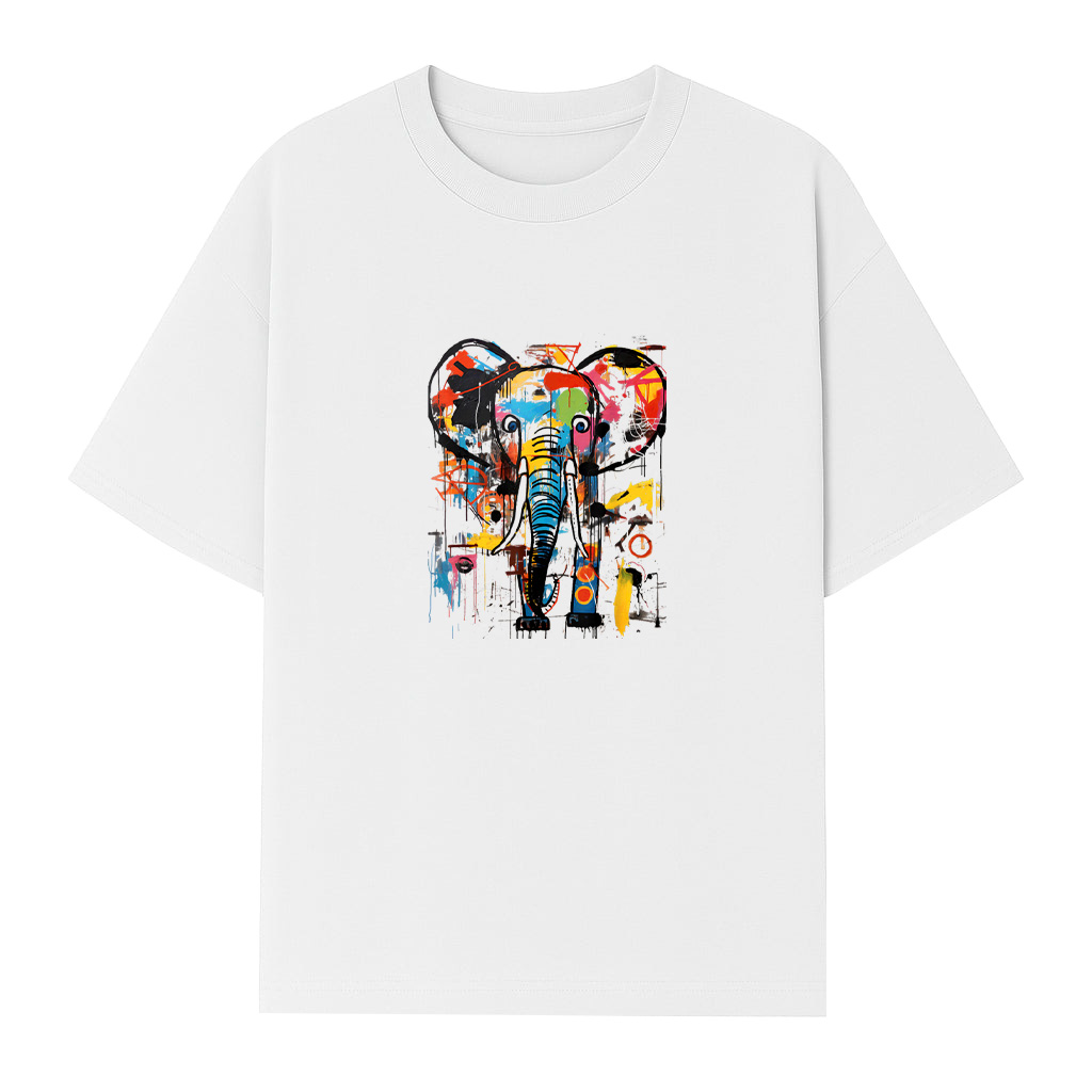 Colorful Abstract Elephant Graffiti Art T-Shirt