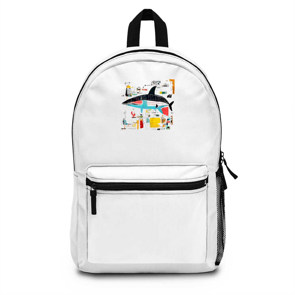 Colorful Abstract Shark Backpack