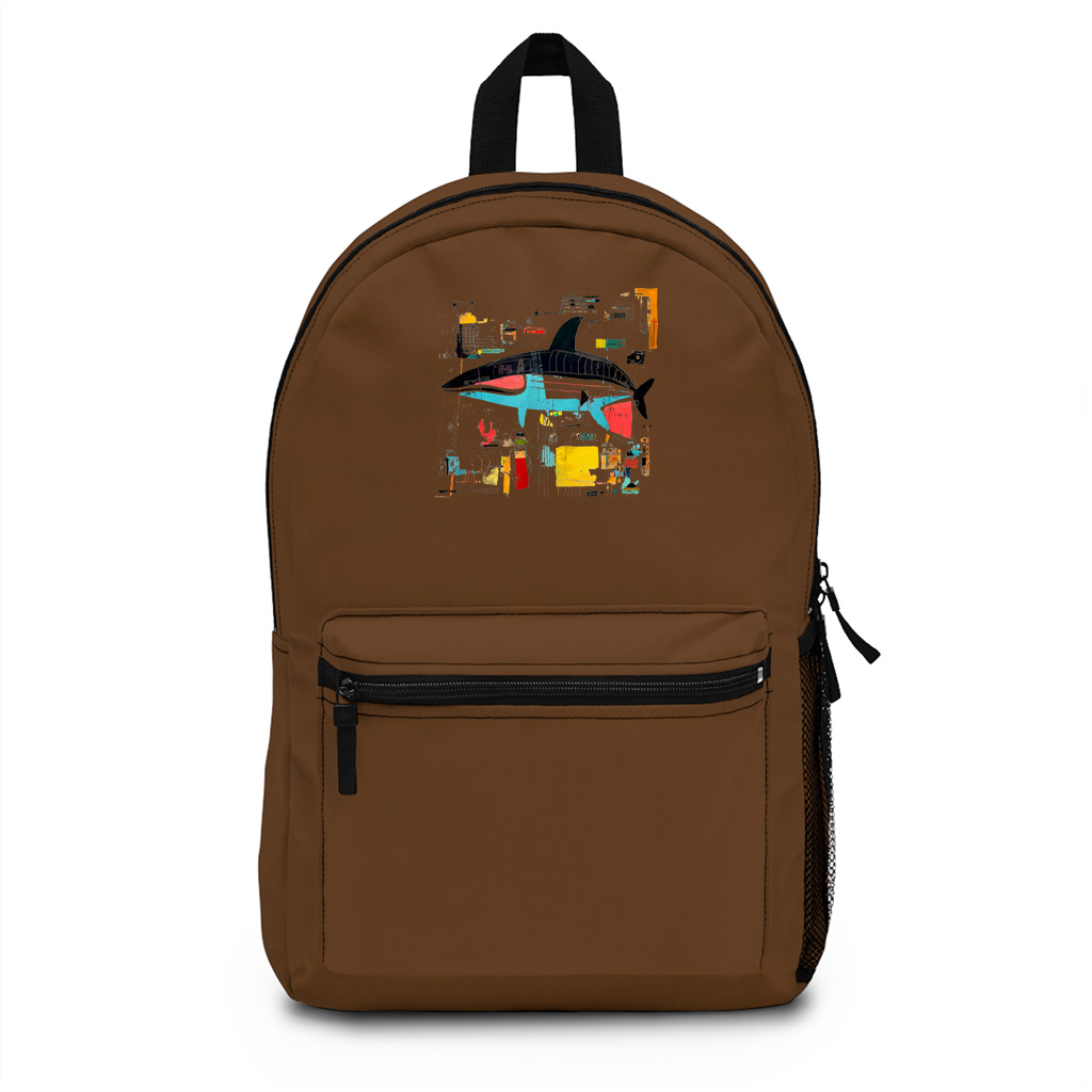 Colorful Abstract Shark Backpack - Image 4