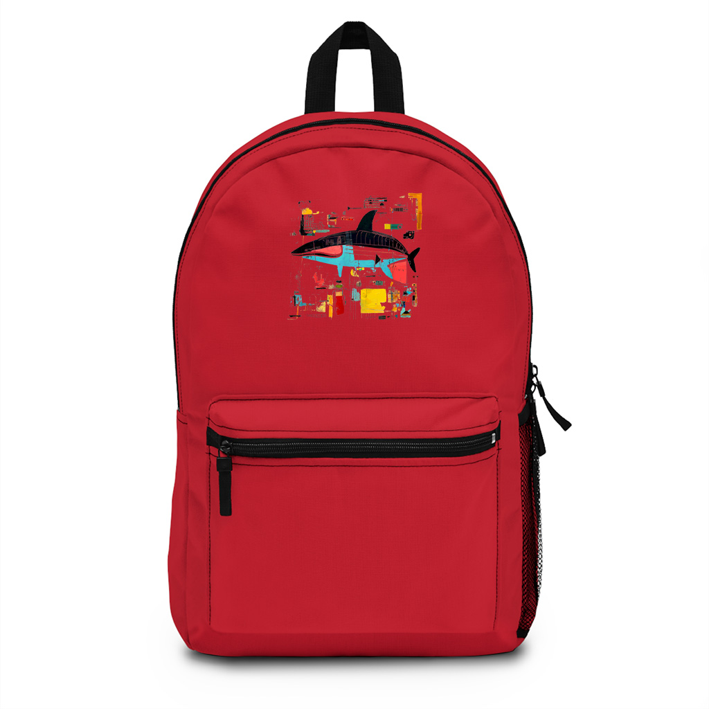 Colorful Abstract Shark Backpack - Image 7
