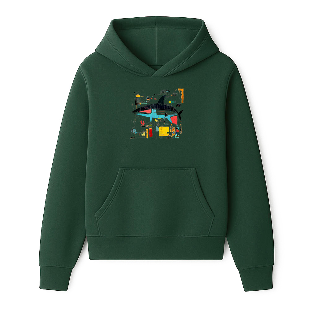 Colorful Abstract Shark Hoodie - Image 3