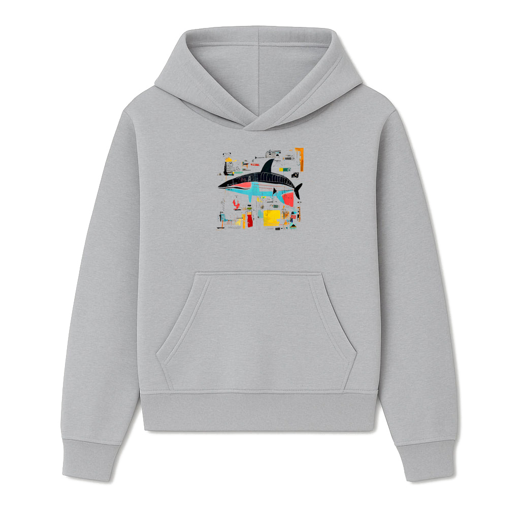 Colorful Abstract Shark Hoodie - Image 4