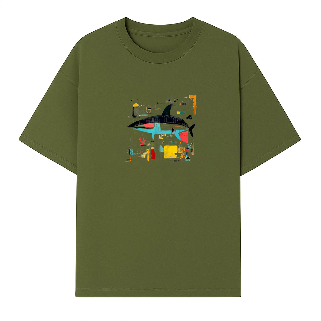 Colorful Abstract Shark T-Shirt - Image 3