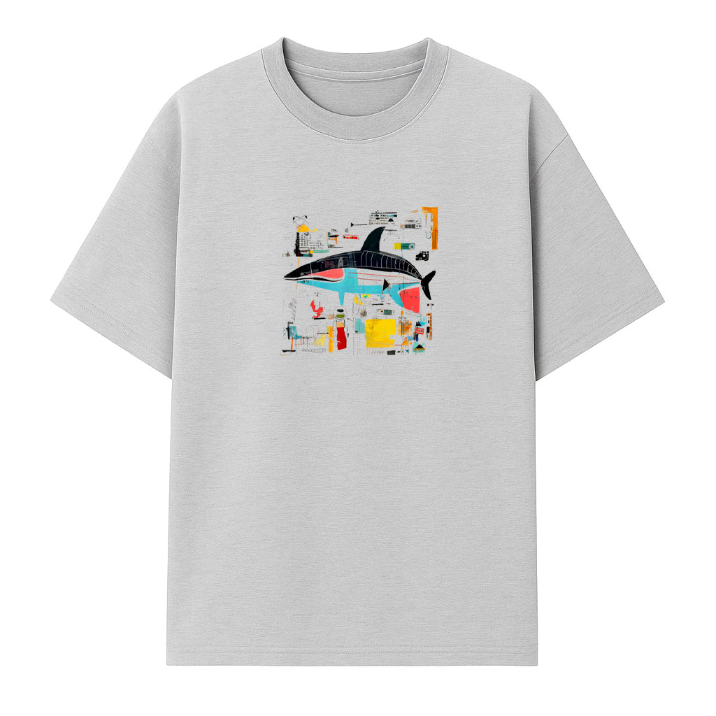 Colorful Abstract Shark T-Shirt - Image 4