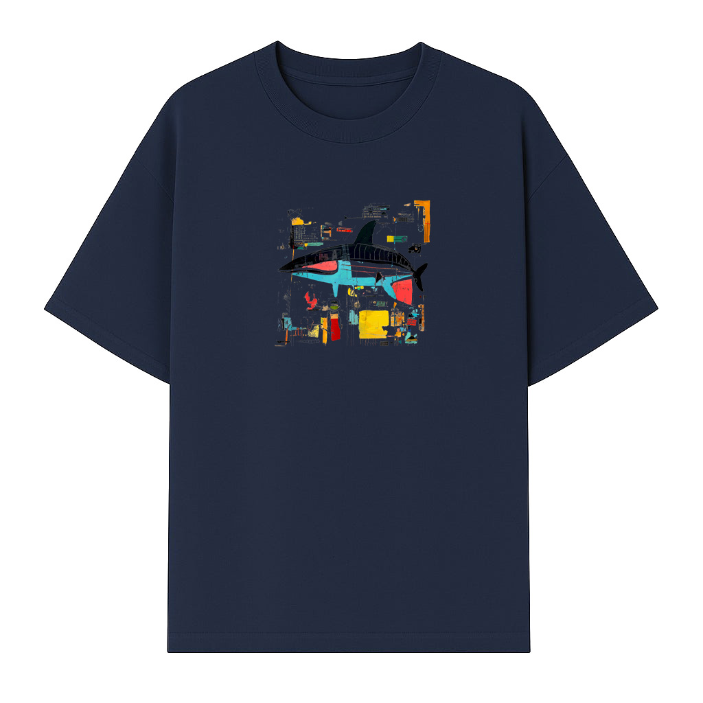 Colorful Abstract Shark T-Shirt - Image 5