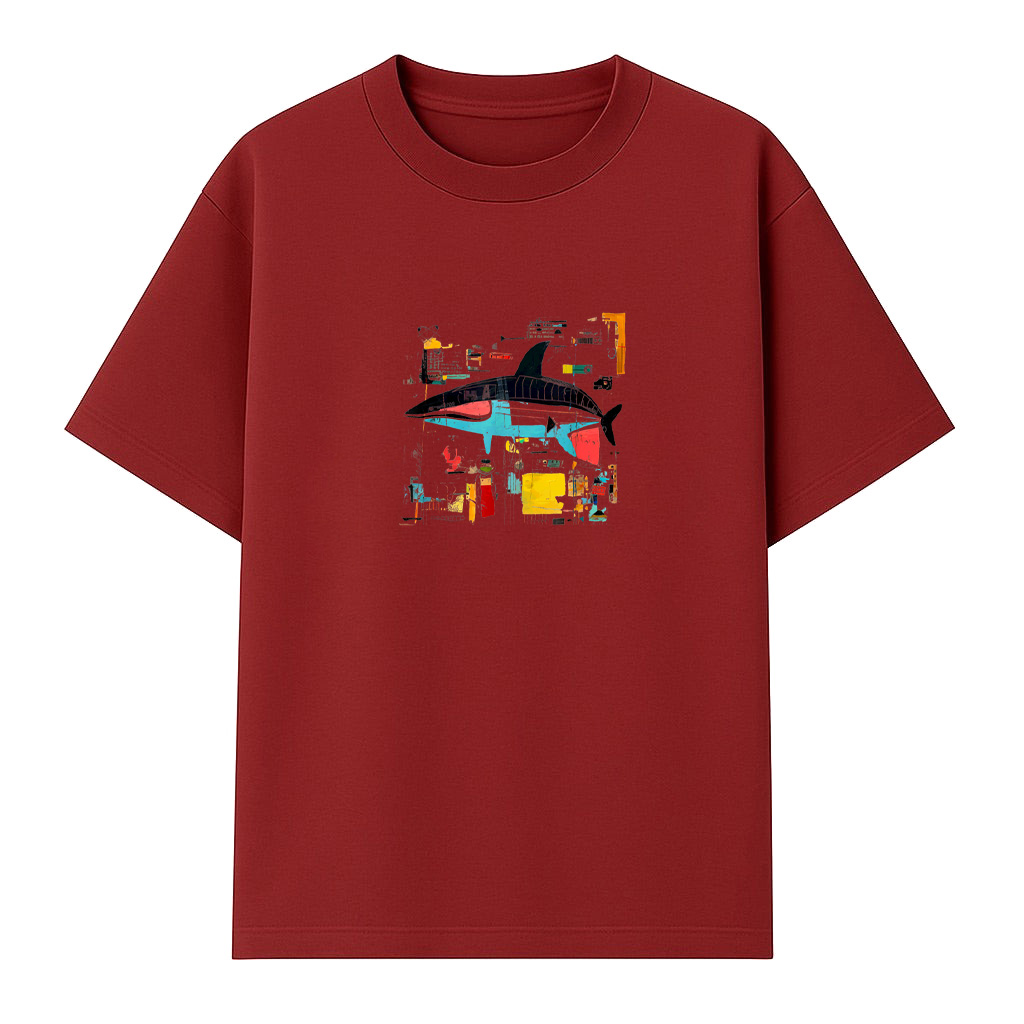Colorful Abstract Shark T-Shirt - Image 6